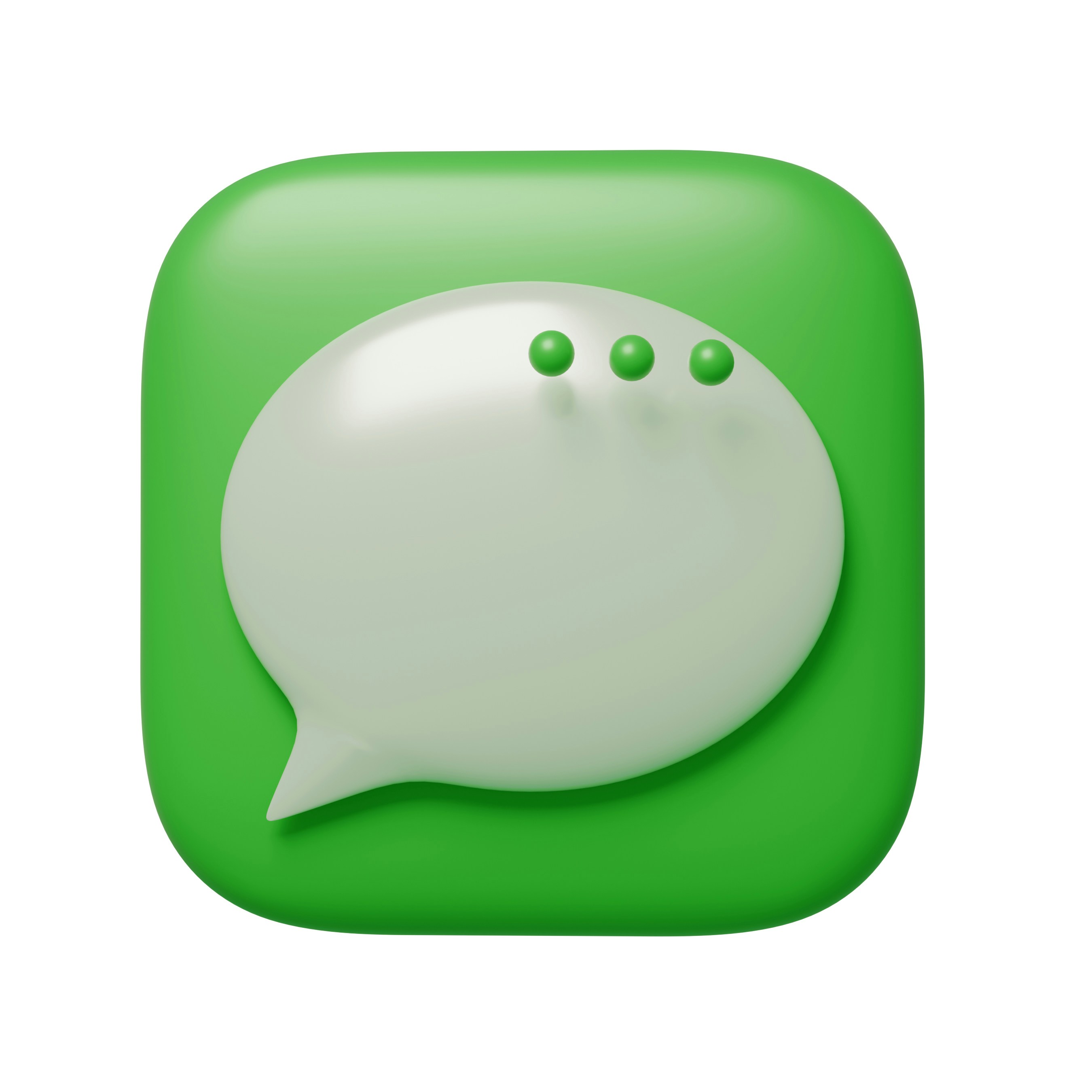 Modern Messaging App Icon Design in Green